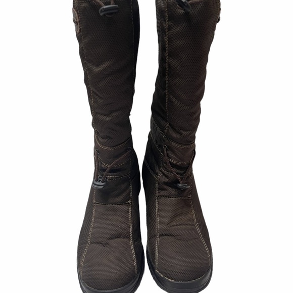 Olang Brown Nylon 100% Wool Lined Winter Boots With Built In Ice Grips Spikes - Picture 7 of 16